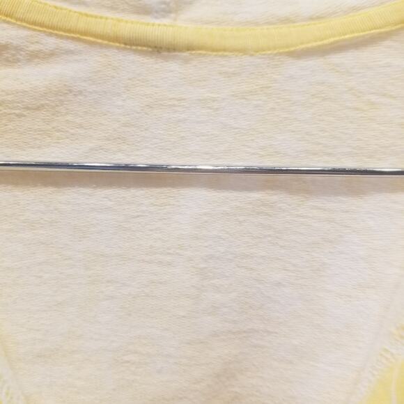 Yellow Cotton Hooded Yellow and White Pullover Sweatshirt Comfortable Size XL - Picture 7 of 8